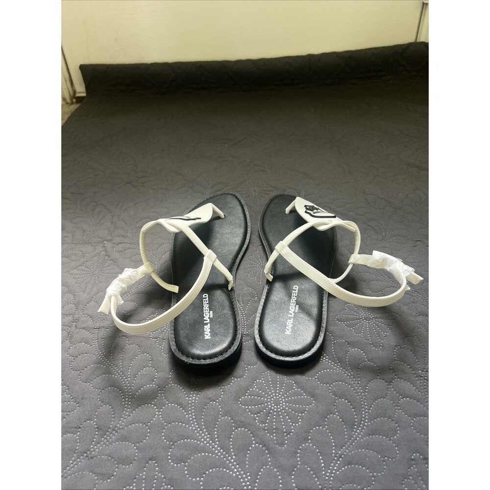 Karl Lagerfeld Paris Women’s Sandals US 11M EUR 42 UK 8.5Black/White NWOB Summer - Picture 5 of 10